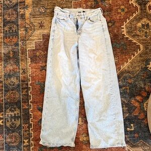 American Eagle Outfitters curvy super high rise baggy straight jeans size 6